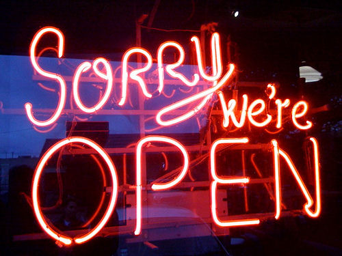 Sorry, we're open